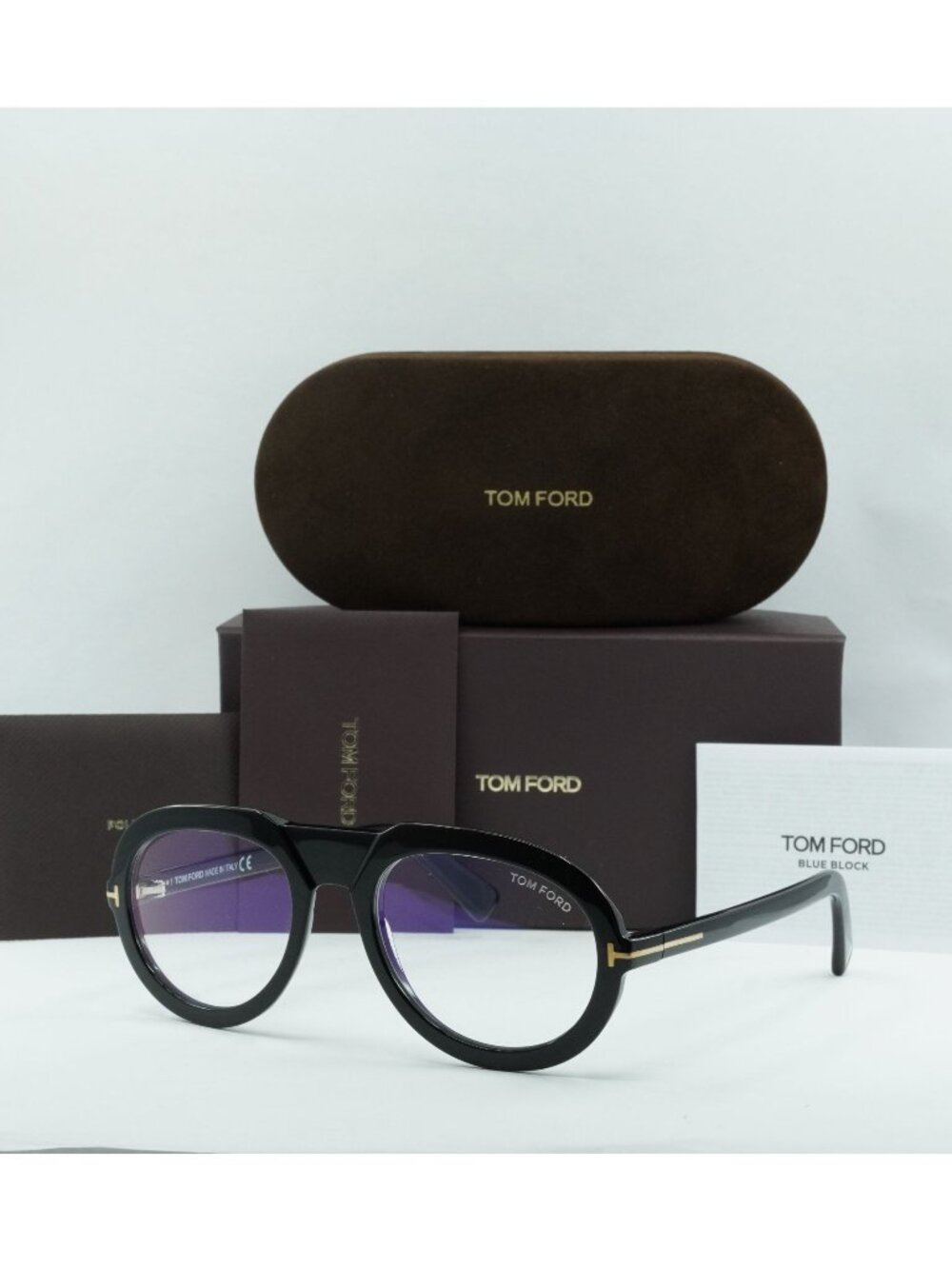 Tom Ford FT5756-B 001 Aviator Eyeglasses 53mm - Shiny Black